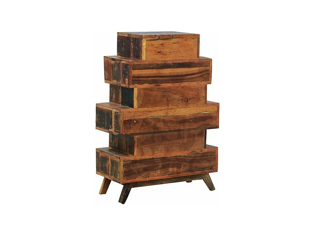 Commode 8 tiroirs en bois recyclé Zigzag