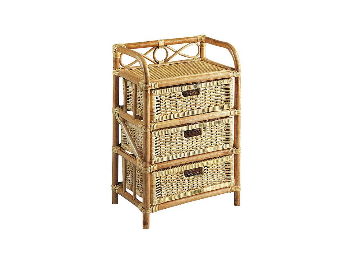 Commode en rotin avec tiroirs Tegal 3 tiroirs