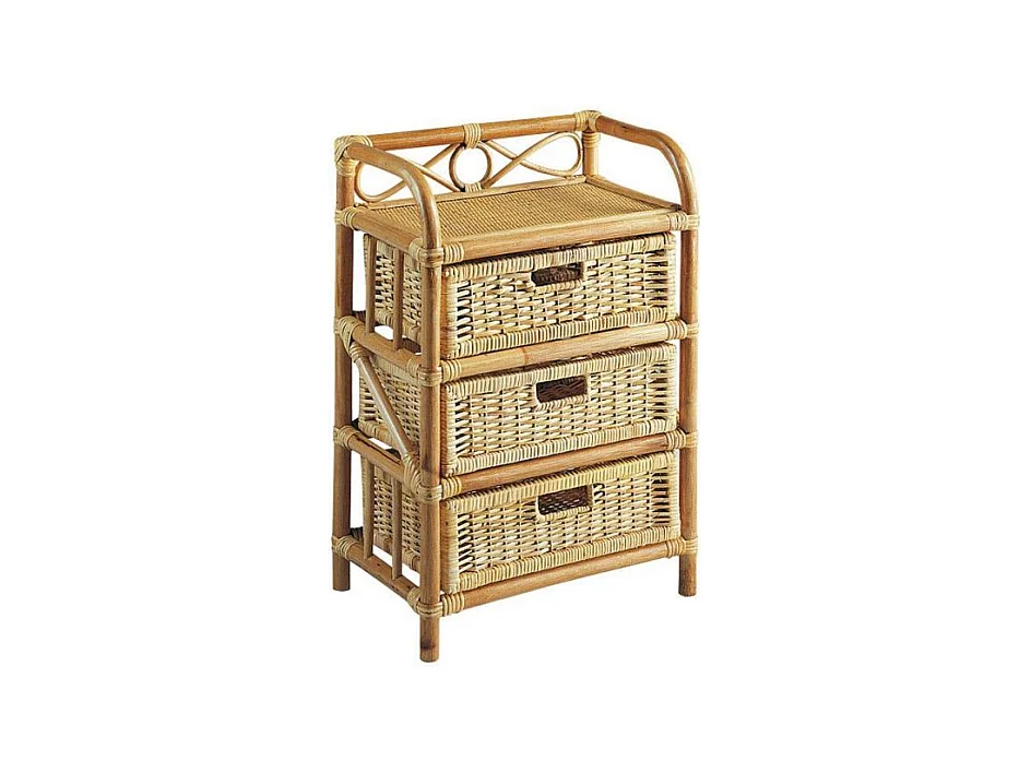 Kommode mit 3 Schubladen aus Rattan "Tegal"