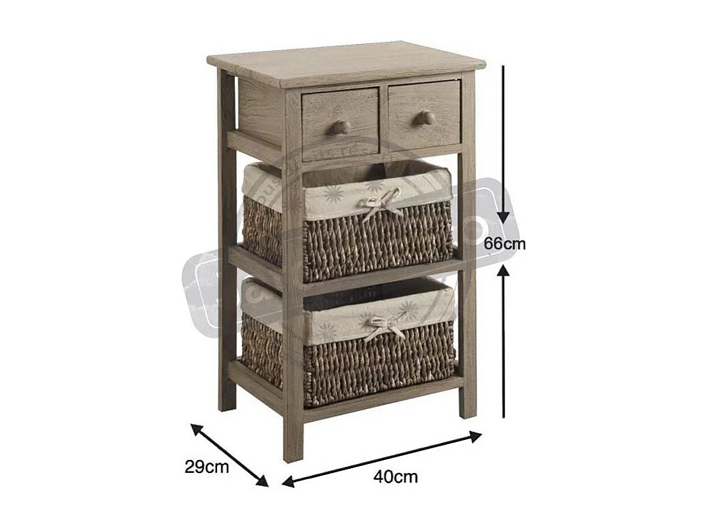 Commode en bois de peuplier Campana 4 tiroirs