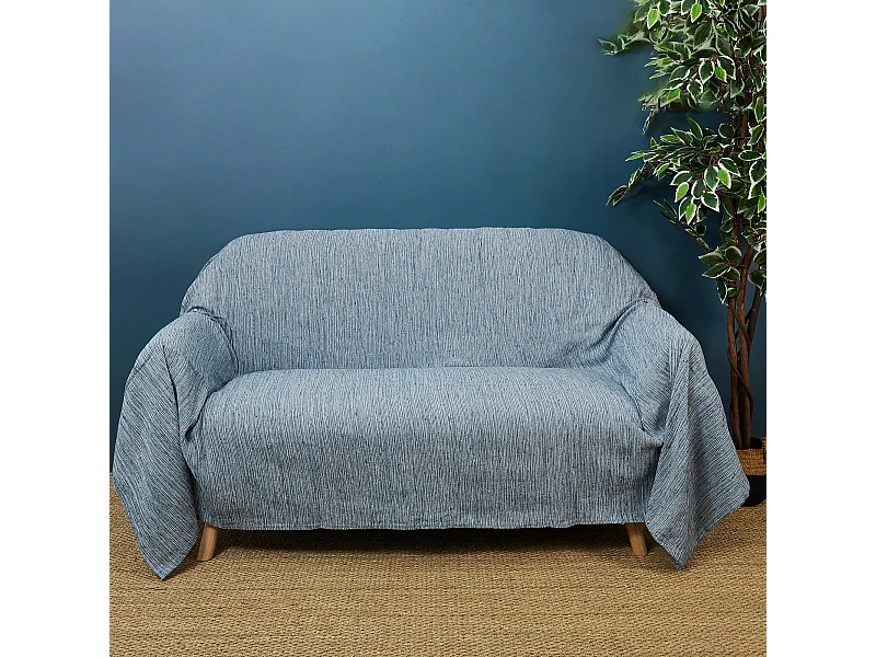 Jete De Canape Bleu Canard 170x250cm Bleu