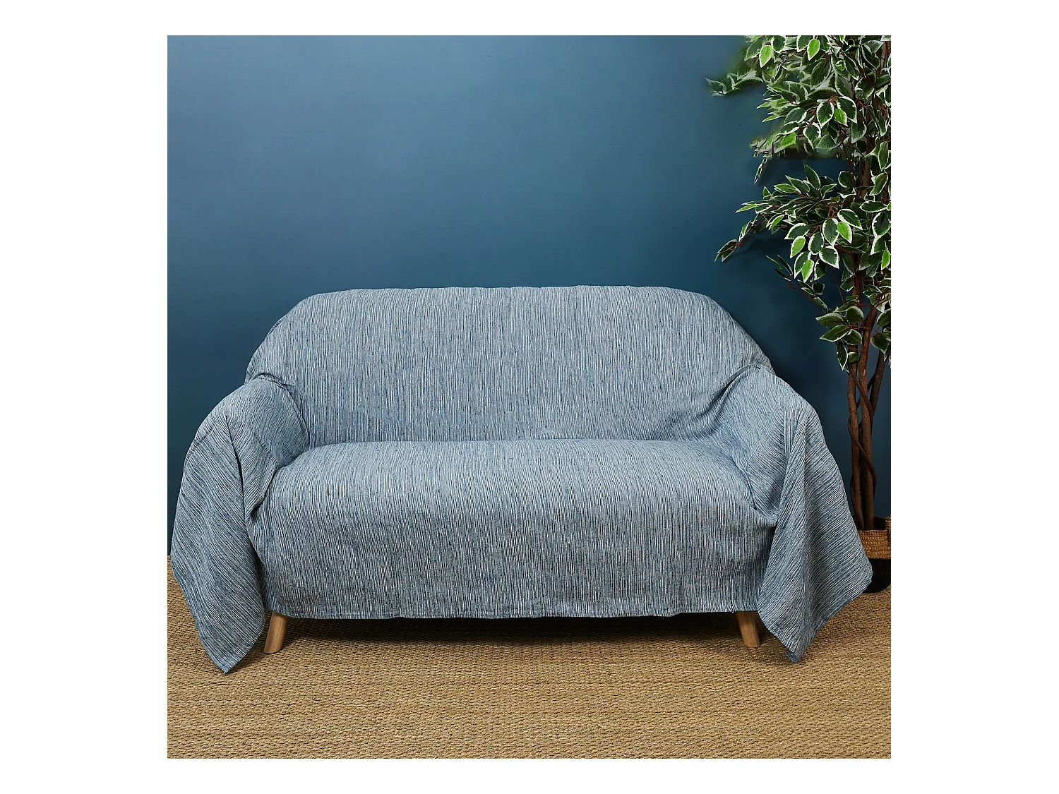 Jete De Canape Bleu Canard 170x250cm Bleu