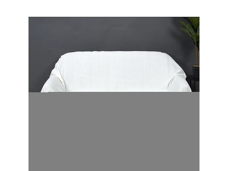 Jeté de Canapé "Gaufré" 170x250cm Ivoire