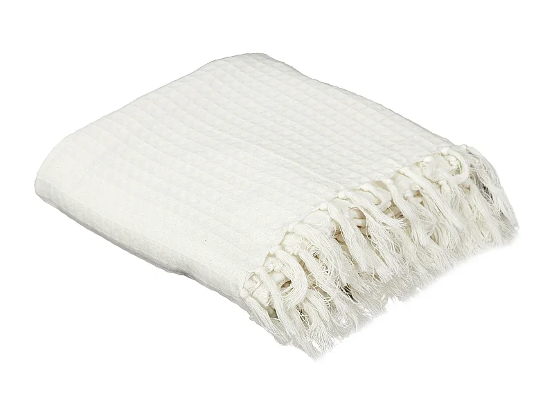 Jeté de Canapé "Gaufré" 170x250cm Ivoire