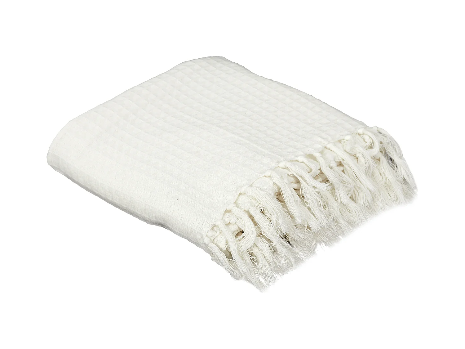 Jeté de Canapé "Gaufré" 170x250cm Ivoire