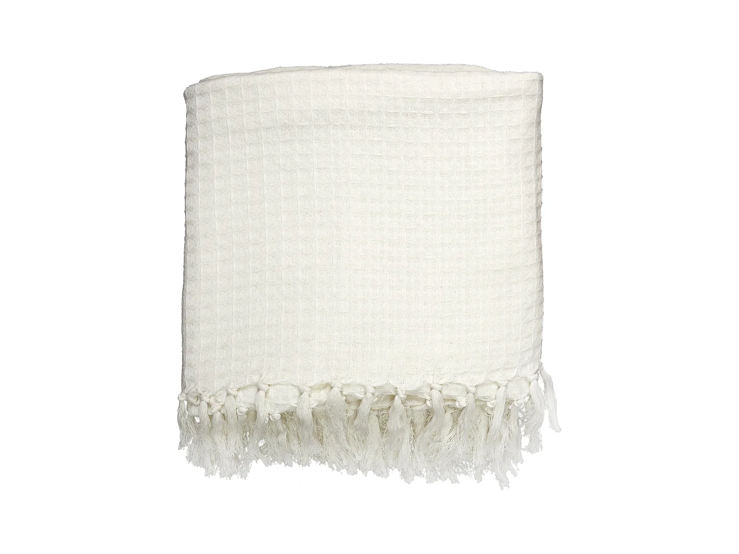 Jeté de Canapé "Gaufré" 170x250cm Ivoire
