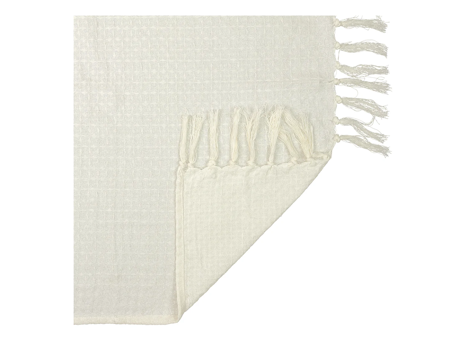 Jeté de Canapé "Gaufré" 170x250cm Ivoire
