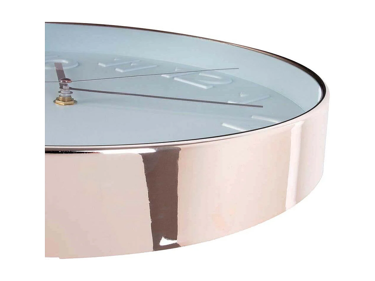 Horloge Ronde 30.5cm Blanche Cuivree Blanc, Cuivre