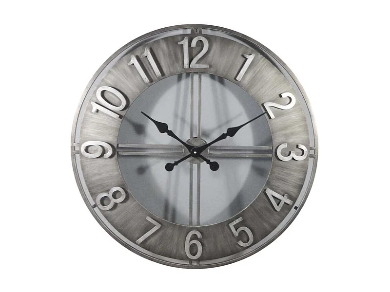 Horloge ronde en métal esprit aviateur