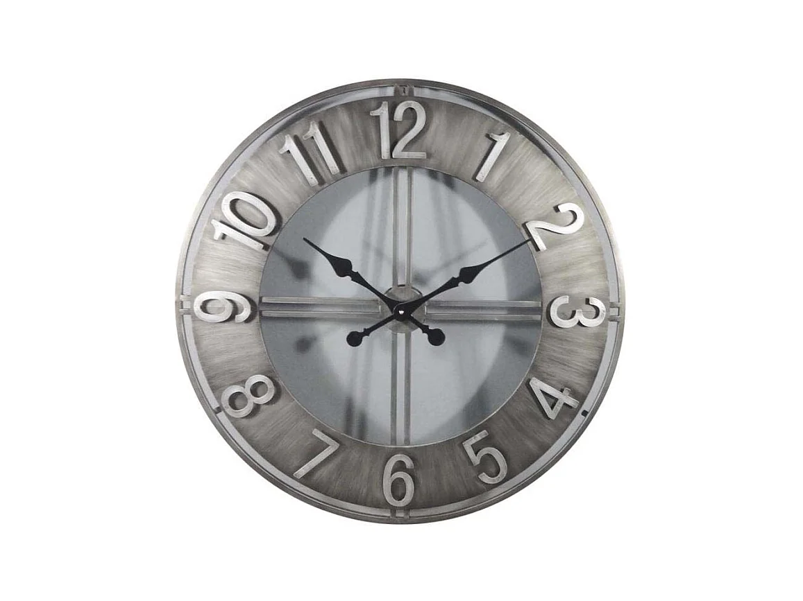 Horloge ronde en métal esprit aviateur