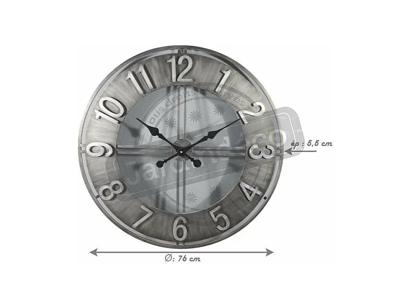 Horloge ronde en métal esprit aviateur