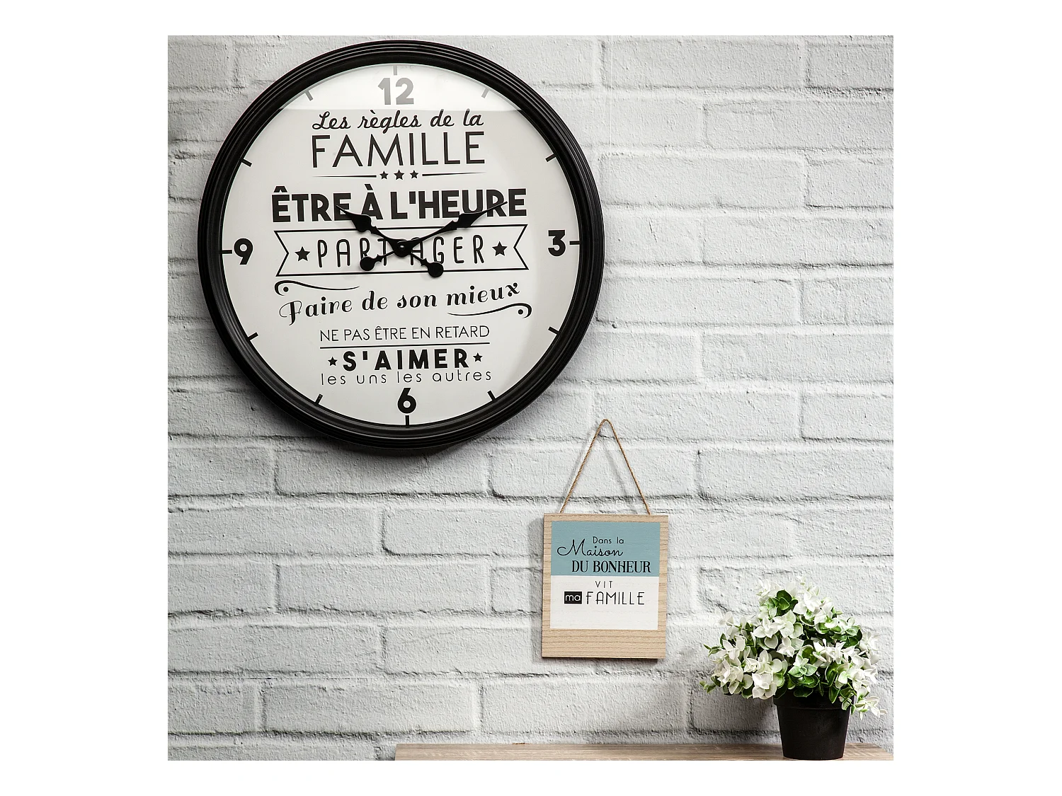 Horloge La Vie En Famille Noir