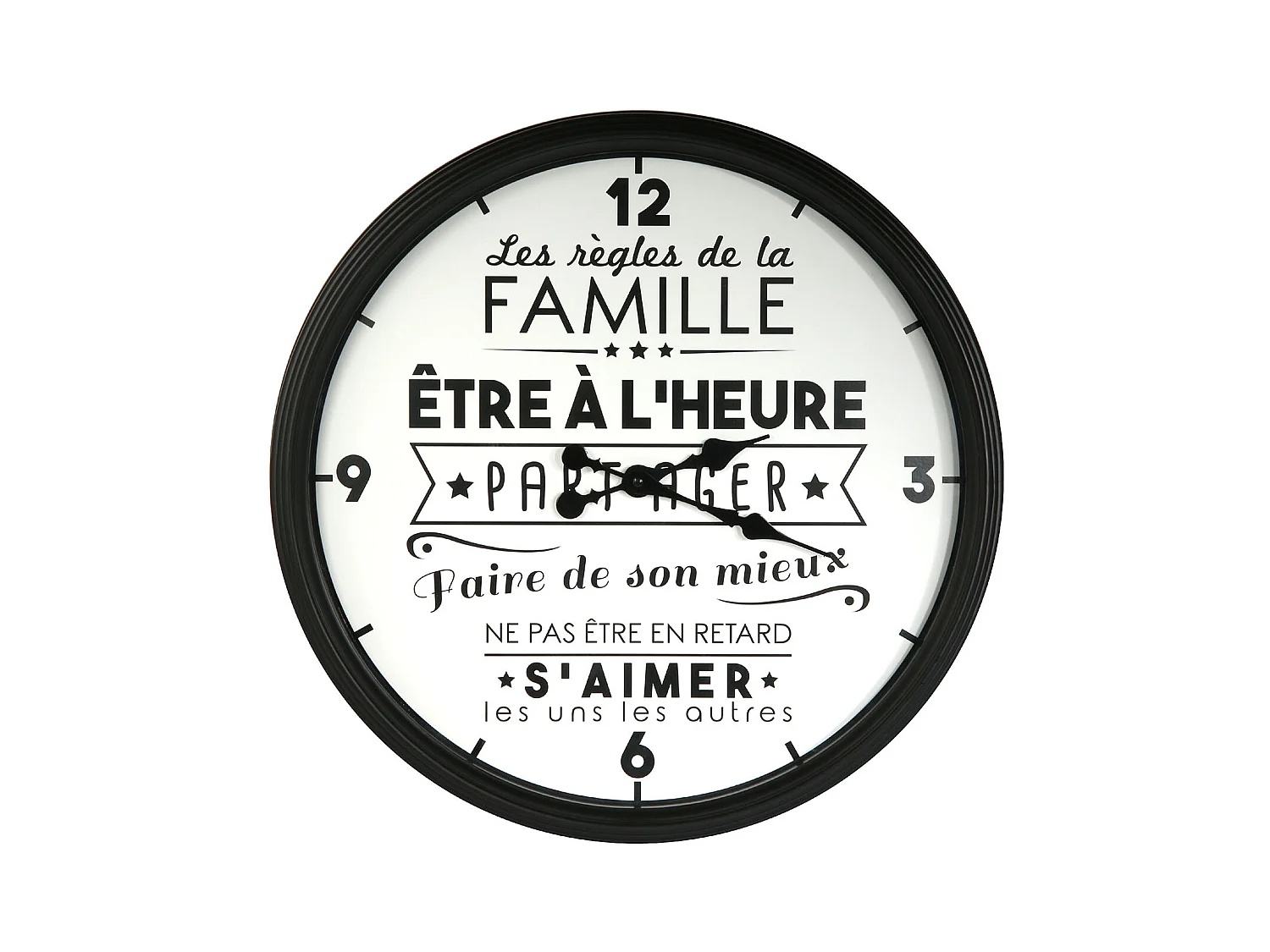 Horloge La Vie En Famille Noir