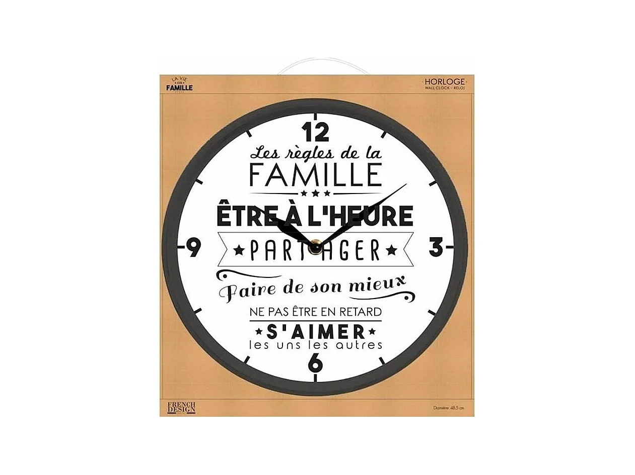 Horloge La Vie En Famille Noir