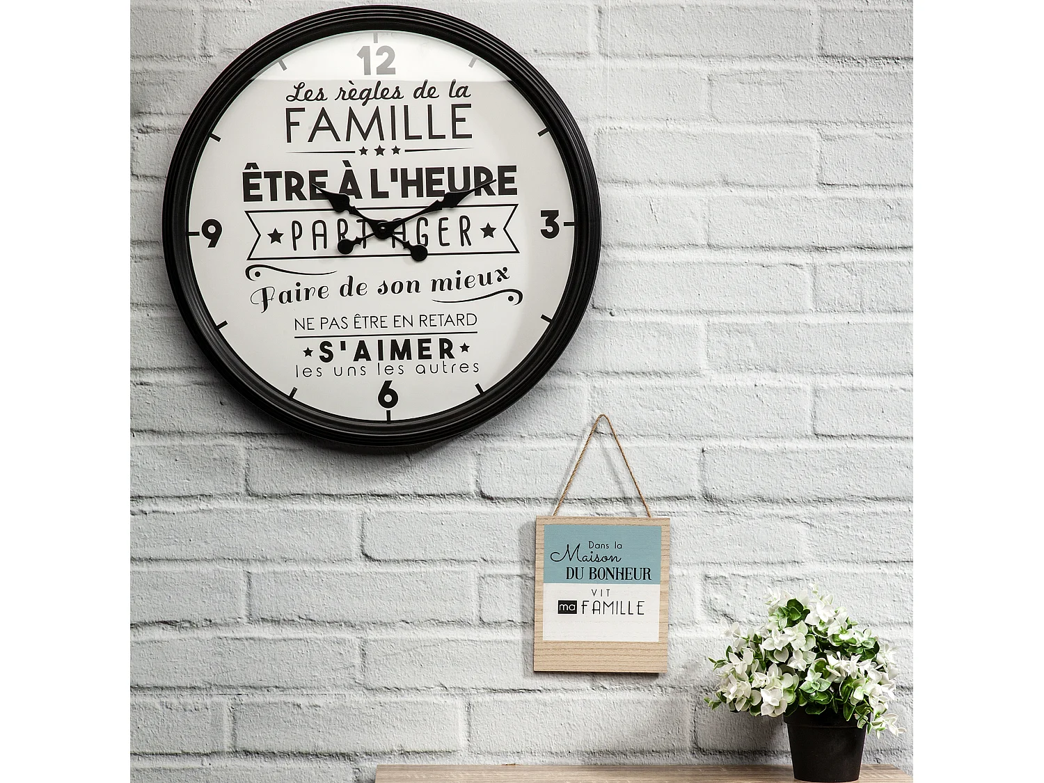 Horloge La Vie En Famille Noir