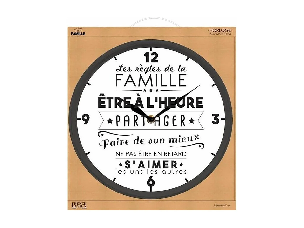 Horloge La Vie En Famille Noir