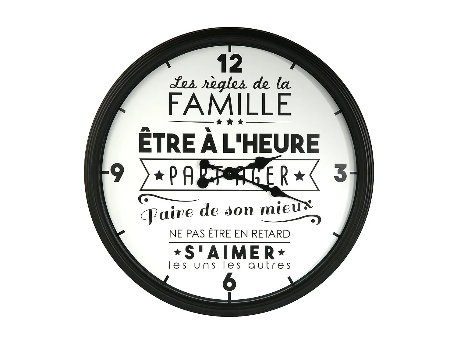 Horloge La Vie En Famille Noir