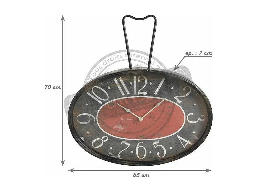Horloge rétro en métal et verre