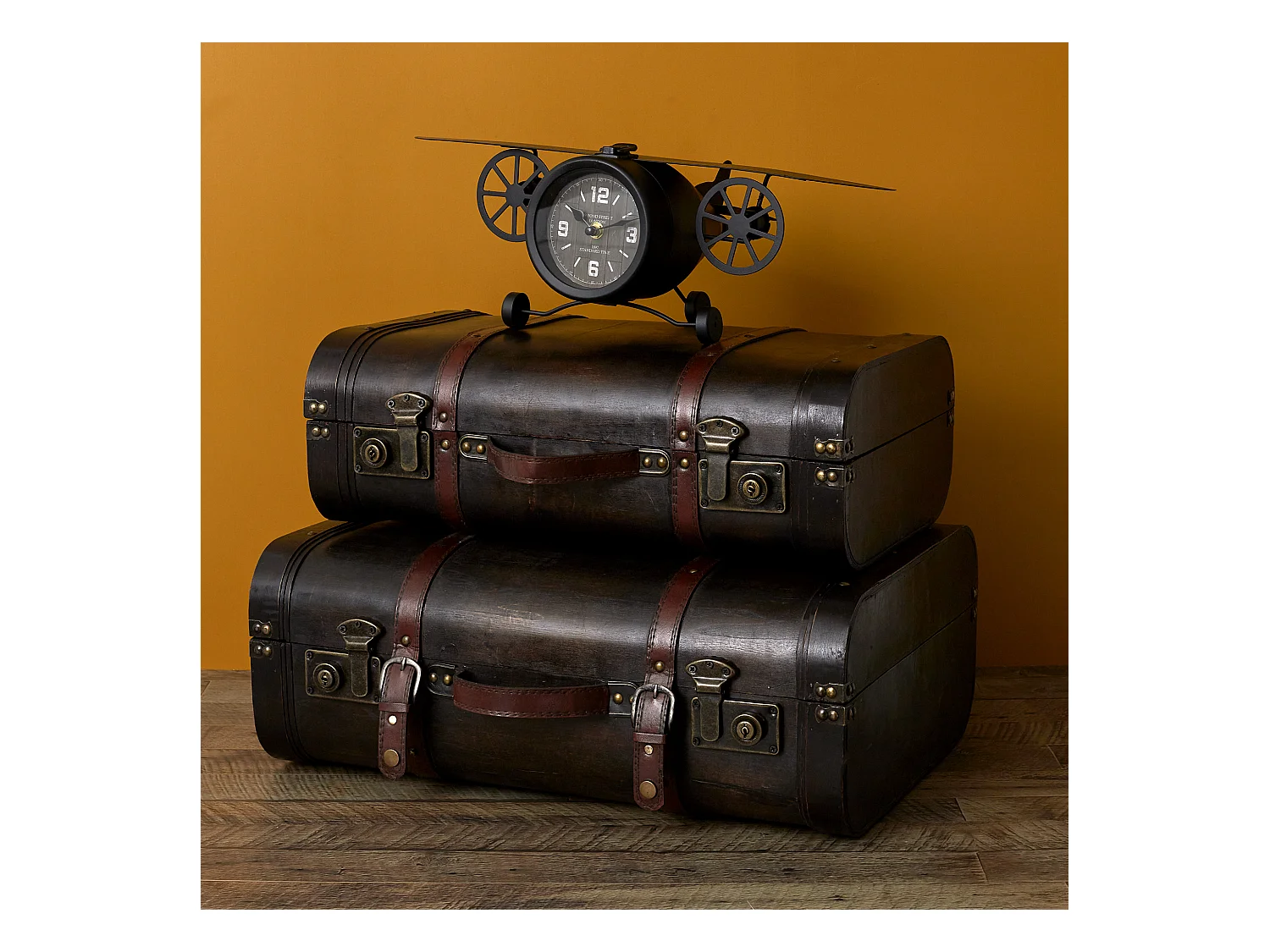 Horloge A Poser Avion Vintage Noir