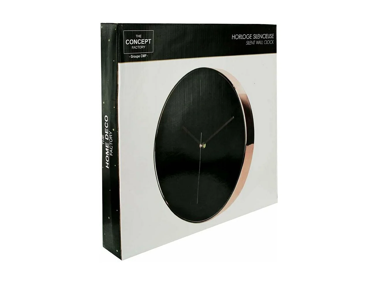 Runde kupferfarbene schwarze Wanduhr 30,5 cm