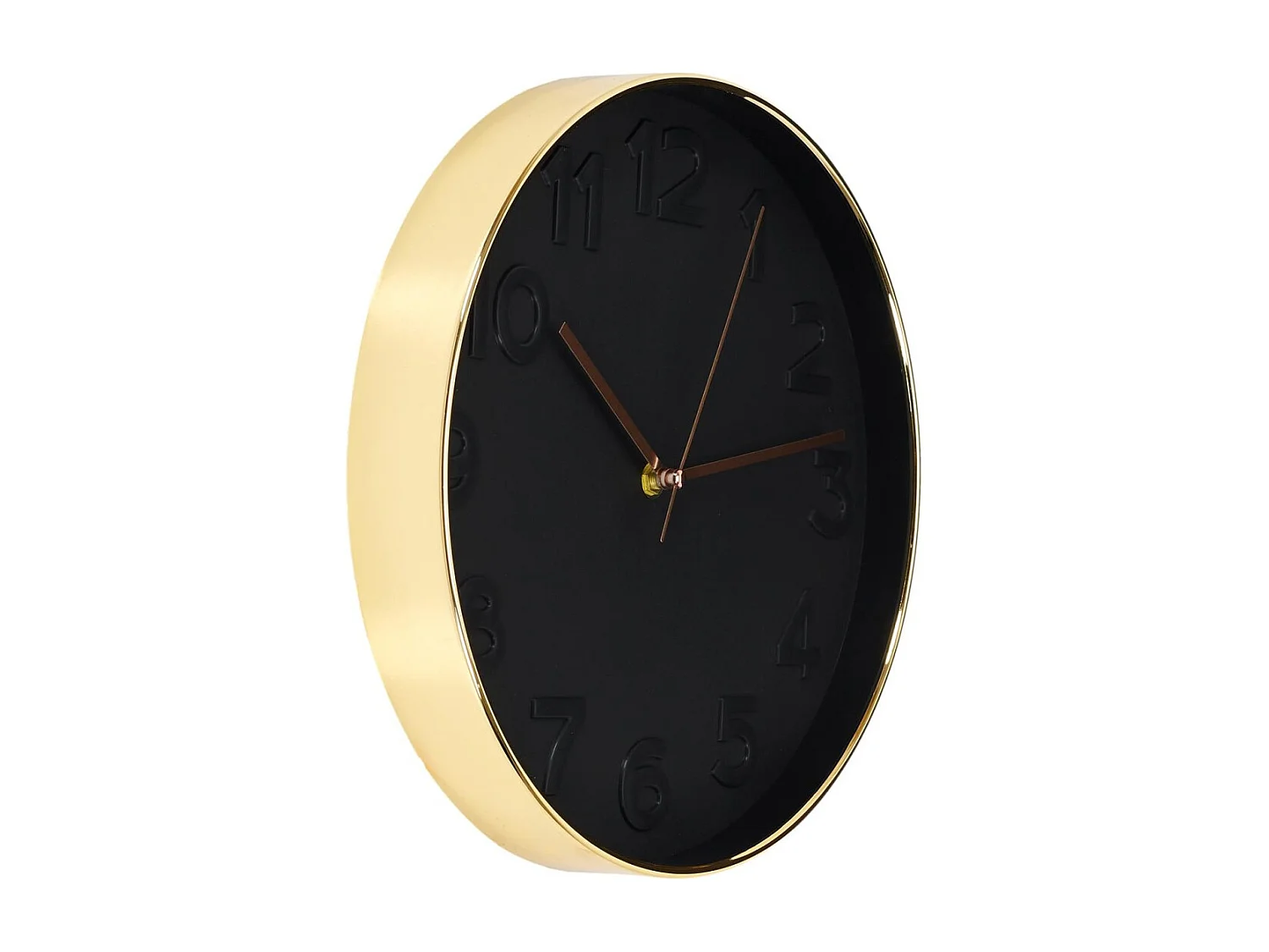 Horloge Ronde 30.5cm Noire Cuivree Noir, Cuivre