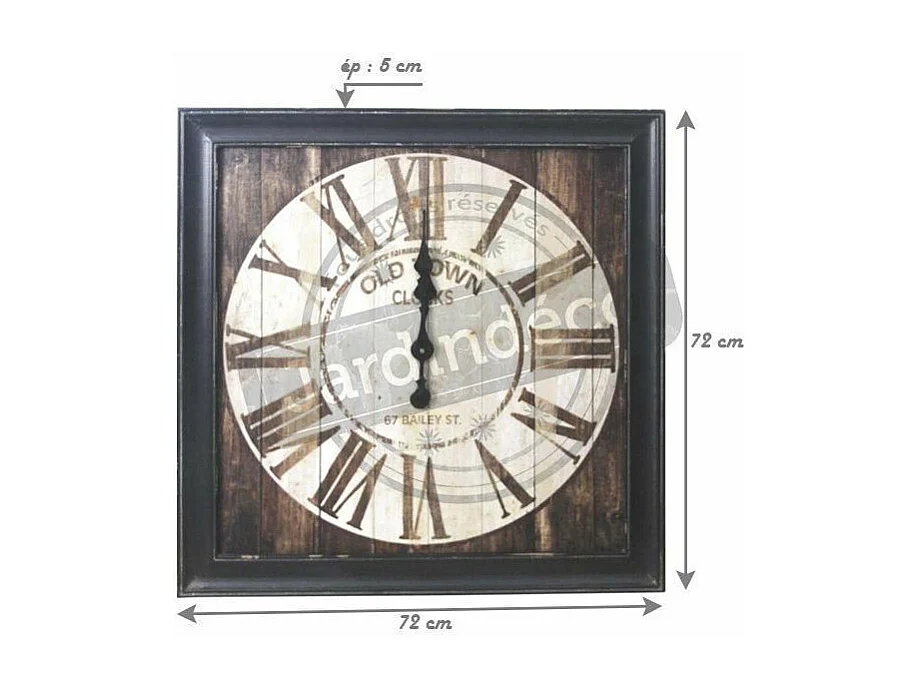 Reloj cuadrado de madera vintage