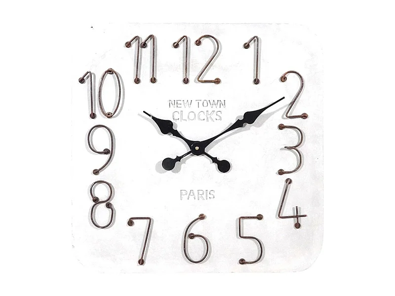 Horloge carrée en résine New Town