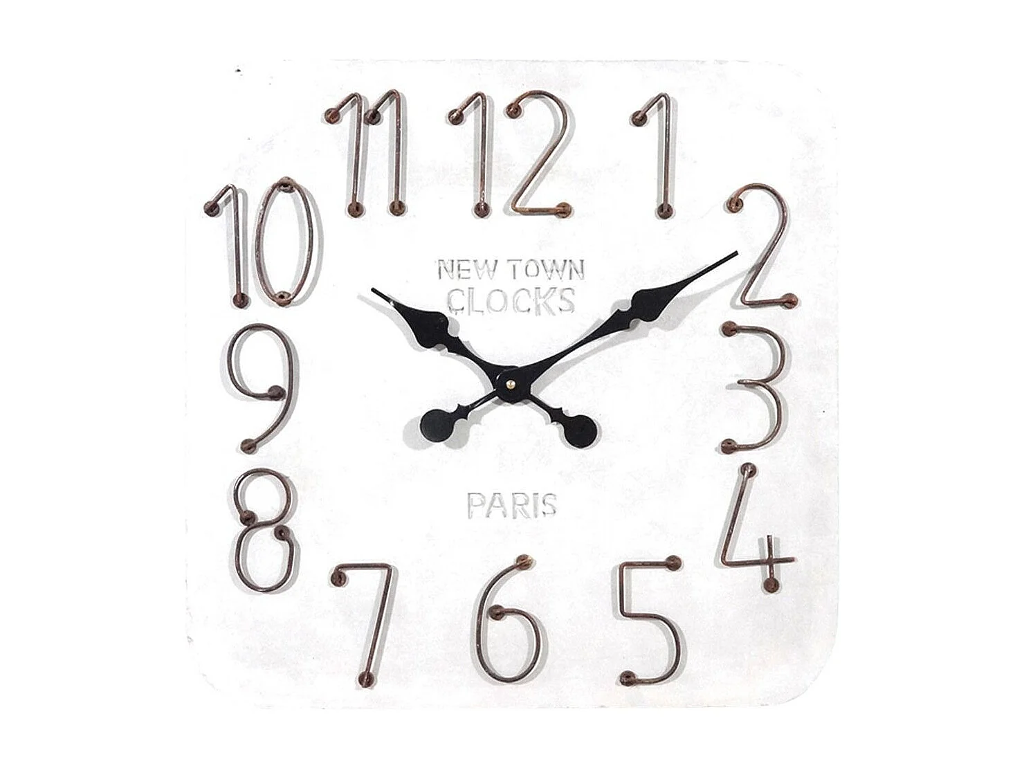 Horloge carrée en résine New Town