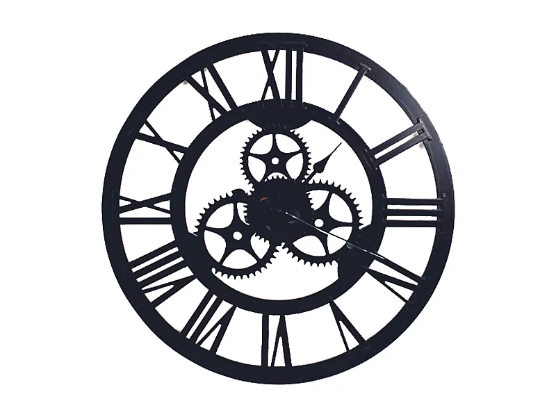 Horloge Engrenage 70cm Noir