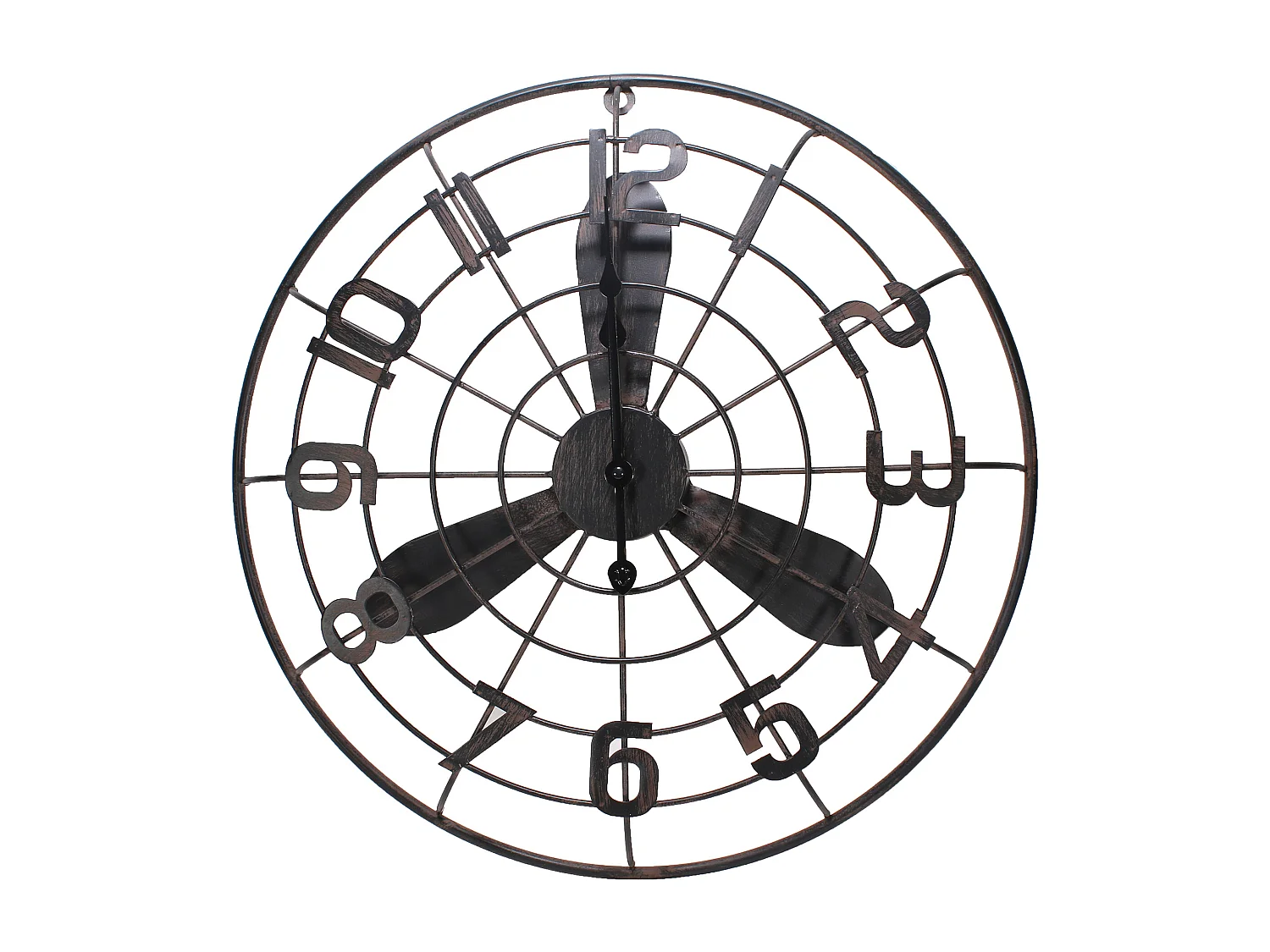 Horloge Indus D50cm Noir, Marron