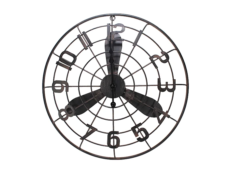 Horloge Indus D50cm Noir, Marron