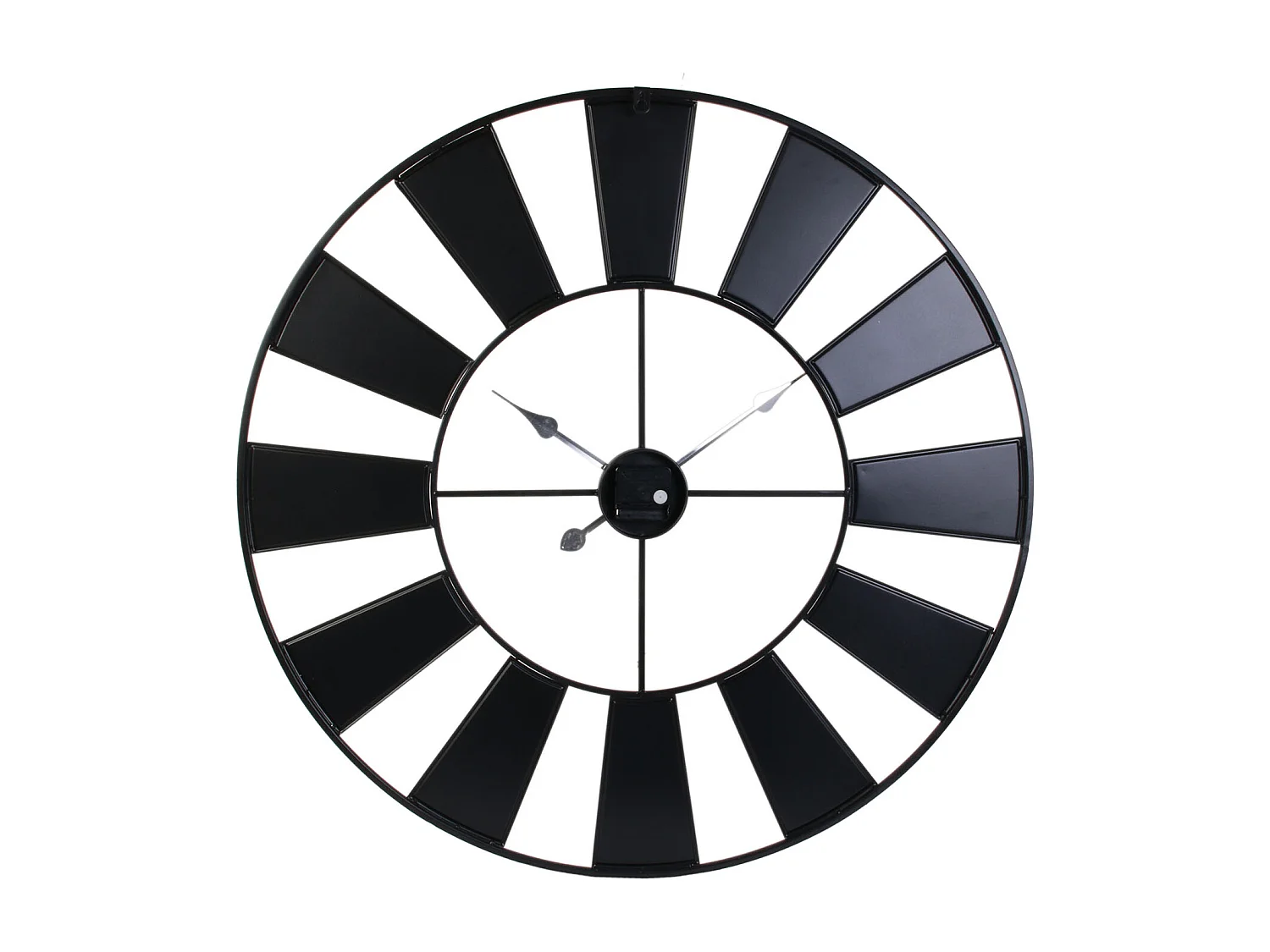 Horloge Recyclerie 80cm A Pile Noir, Rouge, Jaune, Violet