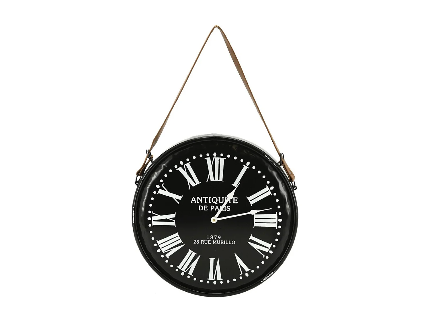 Horloge en métal noir laqué Antiquités de Paris