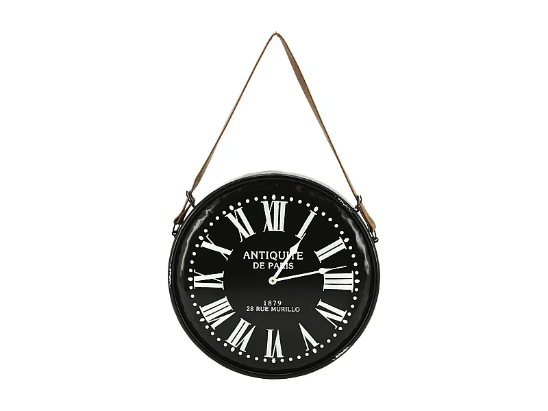 Horloge en métal noir laqué Antiquités de Paris