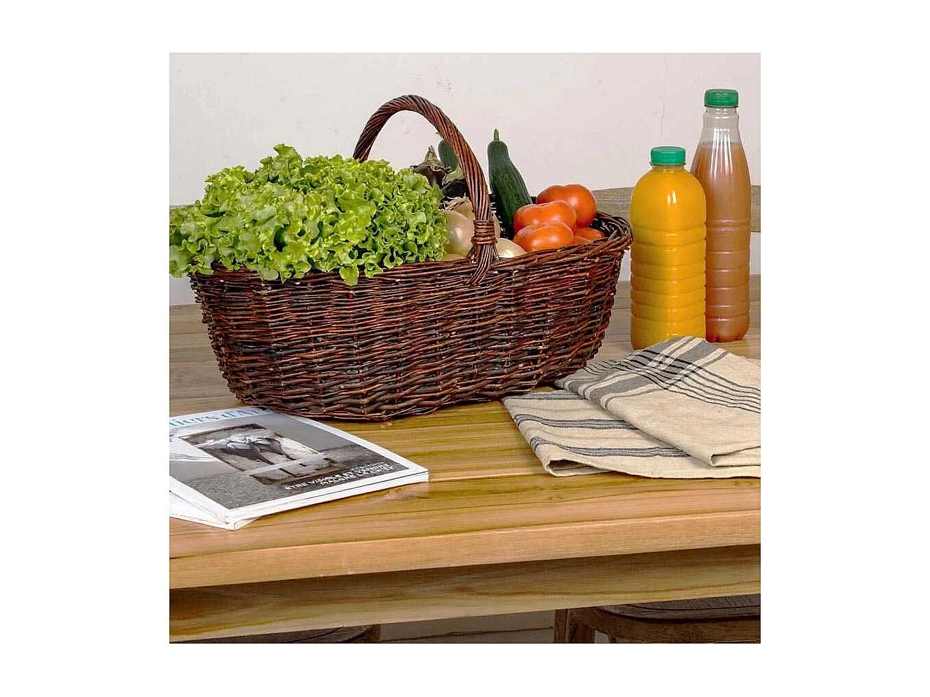 Panier à champignons en osier brut