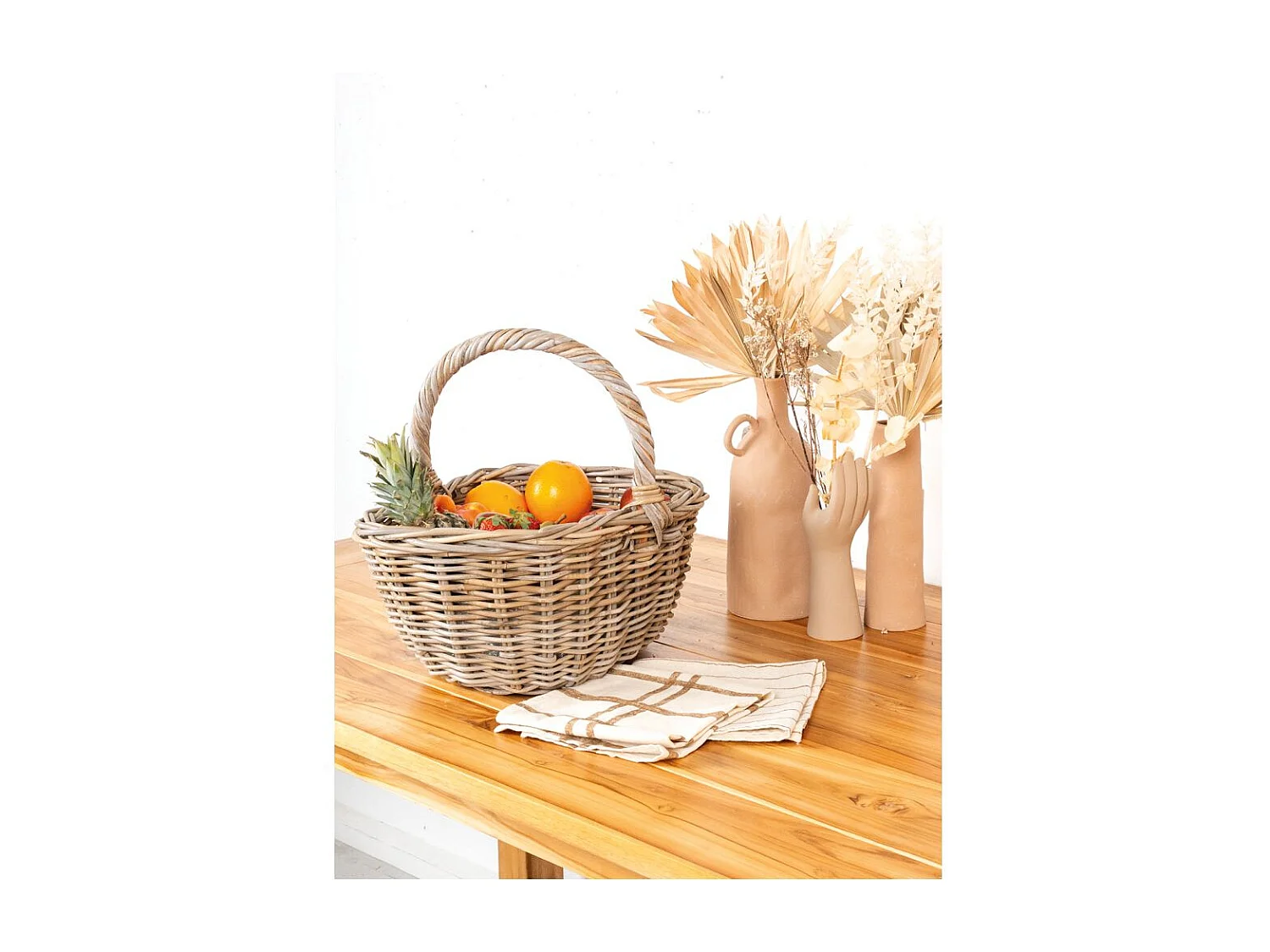 Panier en poelet gris 43 x 35 x 21 cm