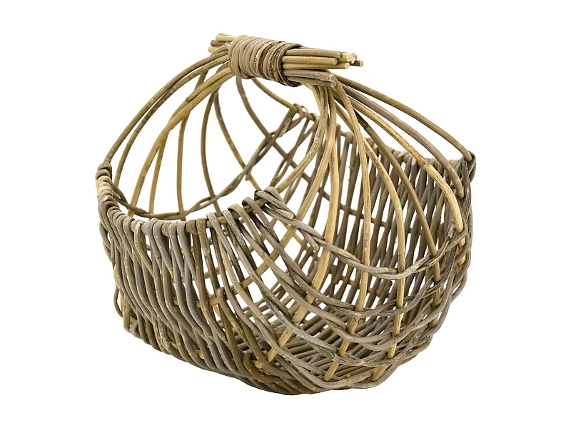 Panier arrondi ajouré en poelet gris 35 cm