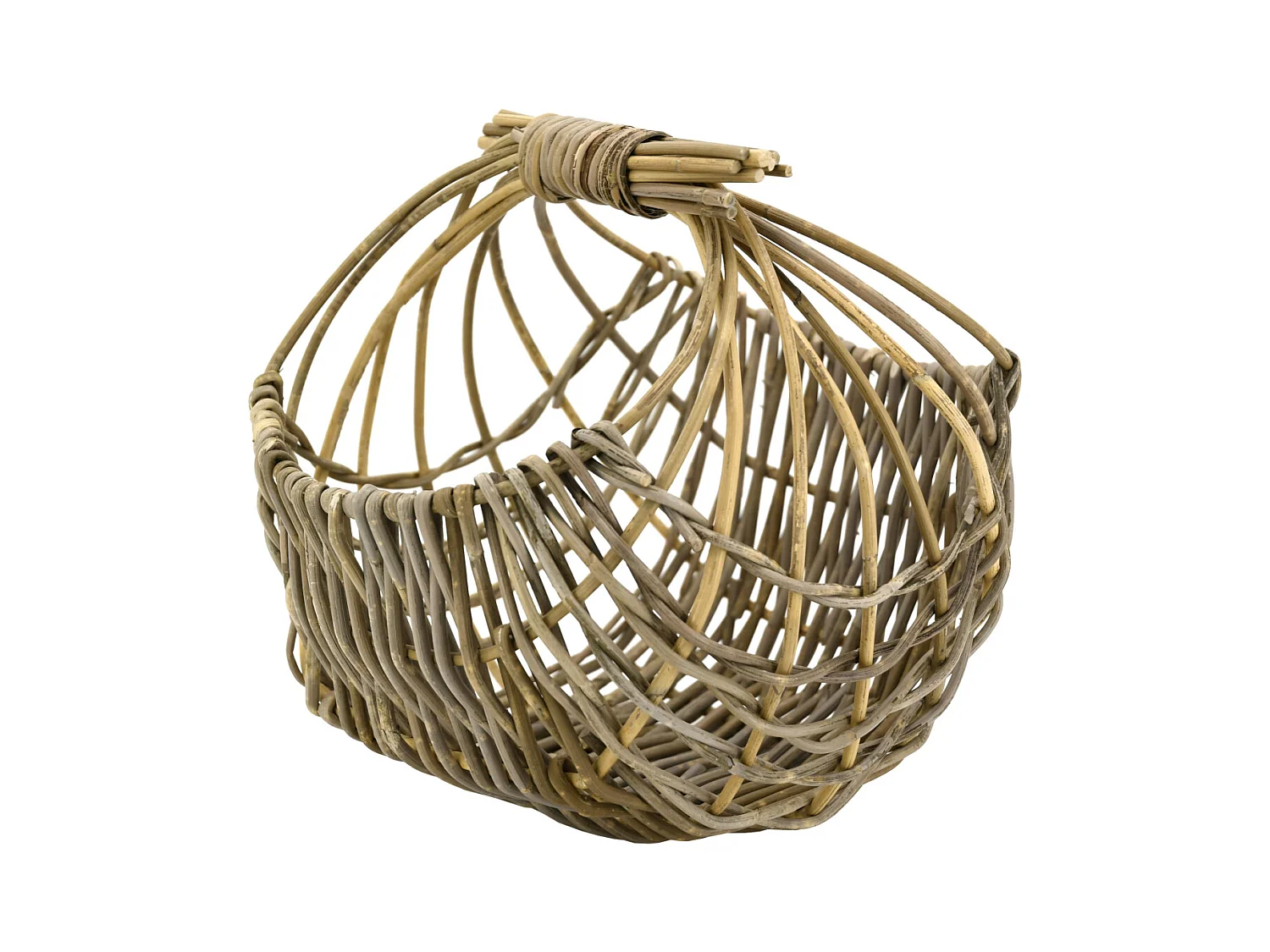 Panier arrondi ajouré en poelet gris 35 cm