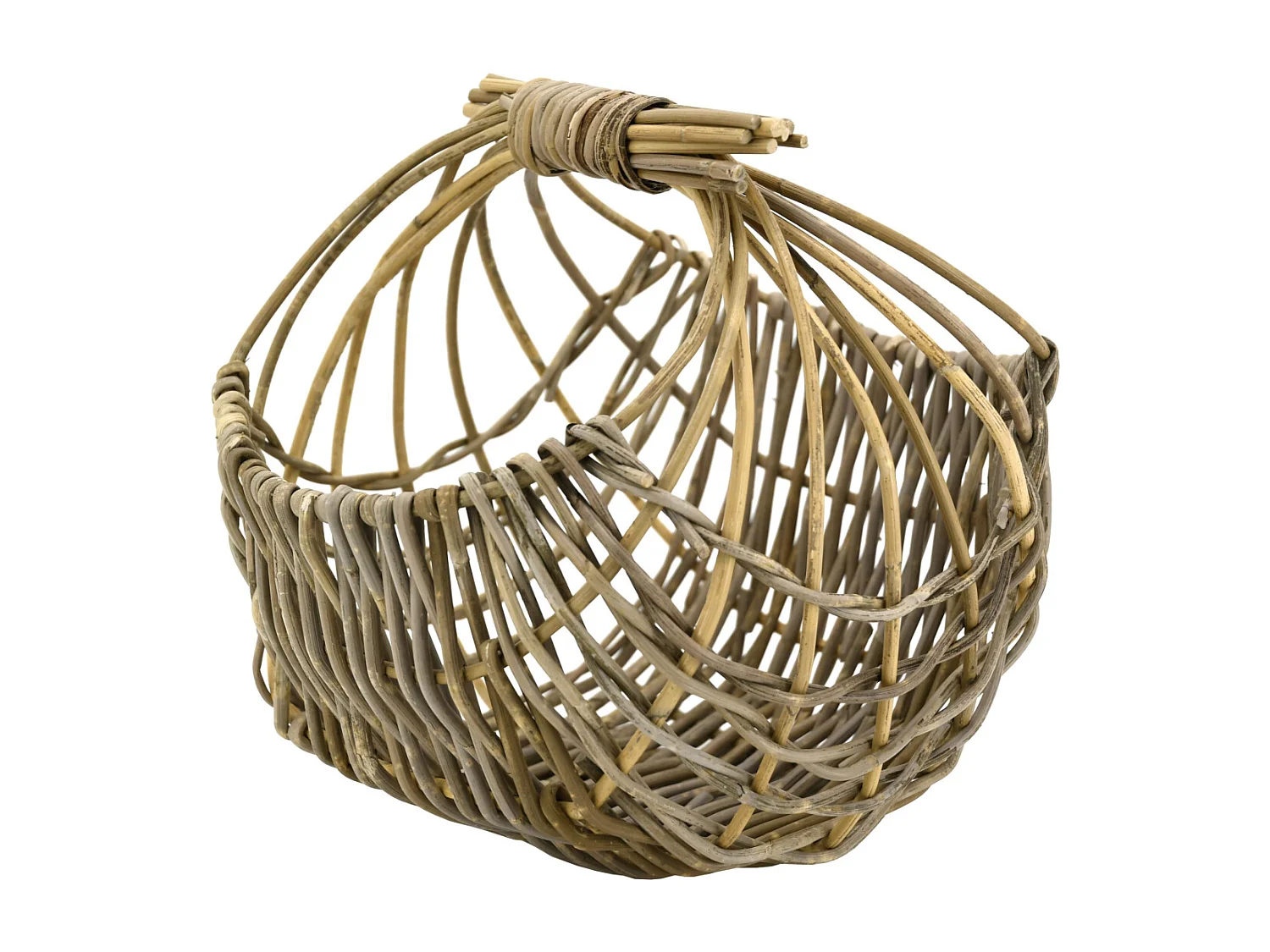 Panier arrondi ajouré en poelet gris 35 cm