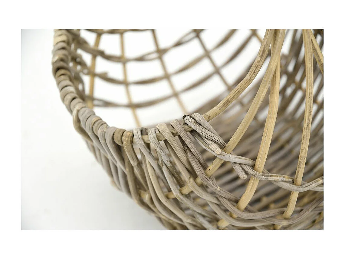 Panier arrondi ajouré en poelet gris 35 cm