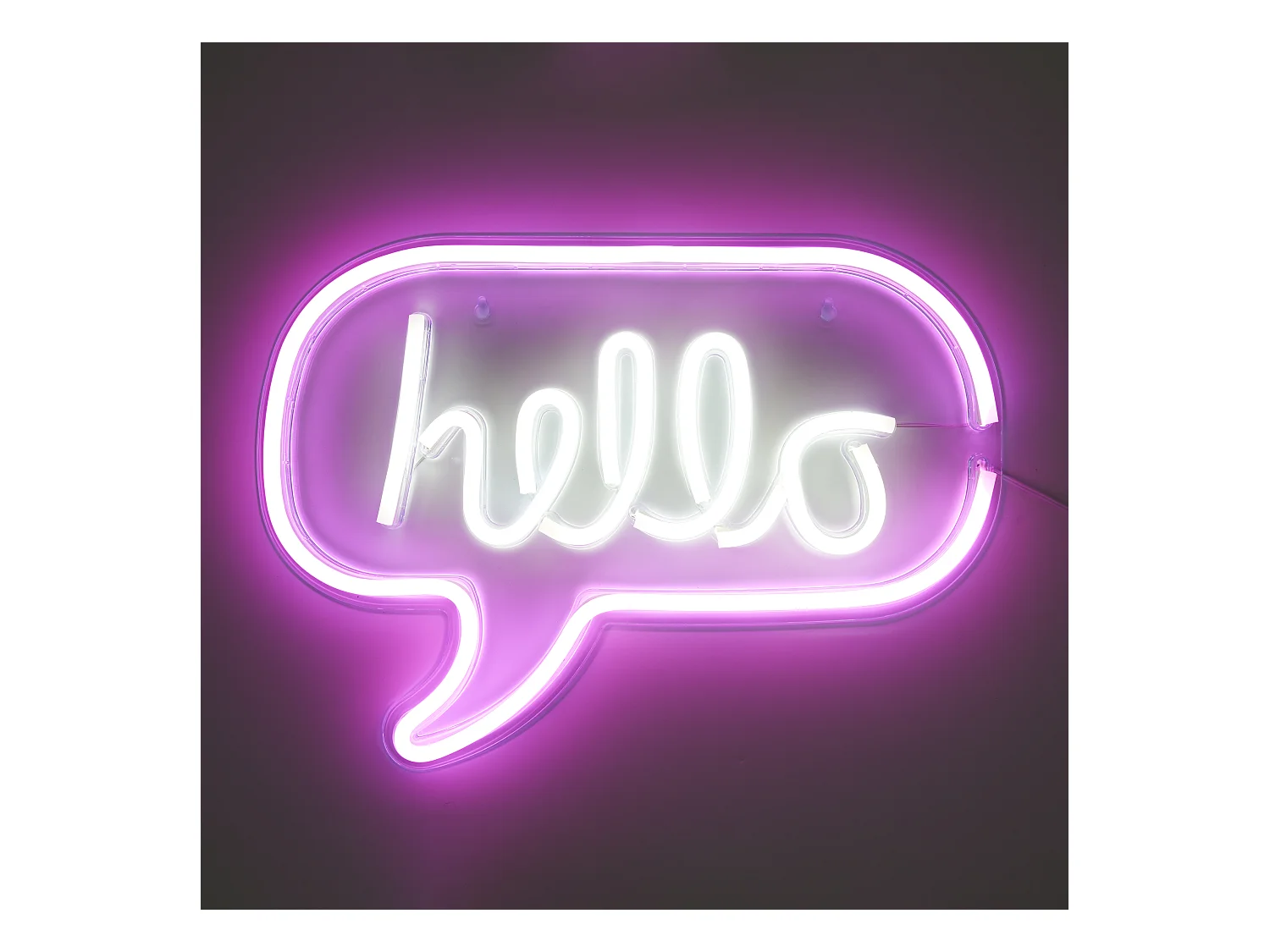 Lampe Neon Hello Acrylique Usb Blanc, Rose