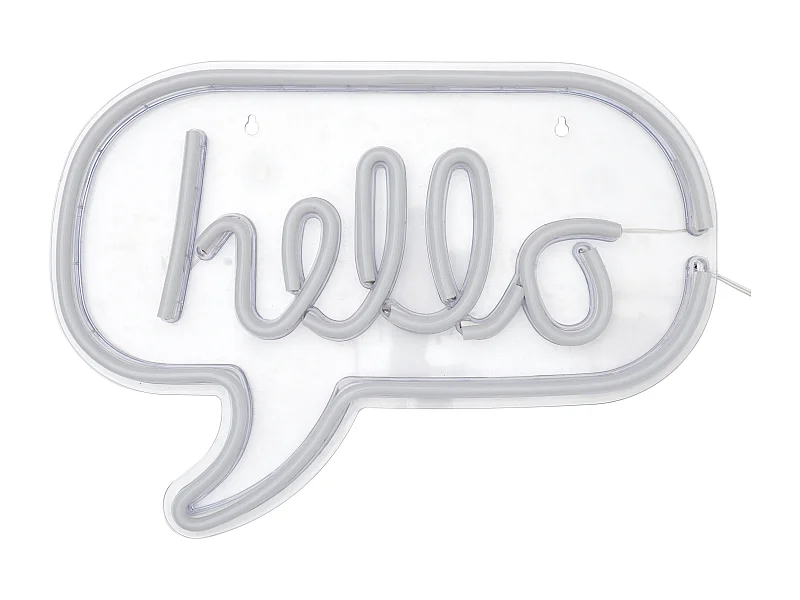 Lampe Neon Hello Acrylique Usb Blanc, Rose