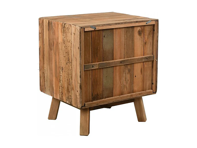 Table de nuit en pin recyclé REWOOD