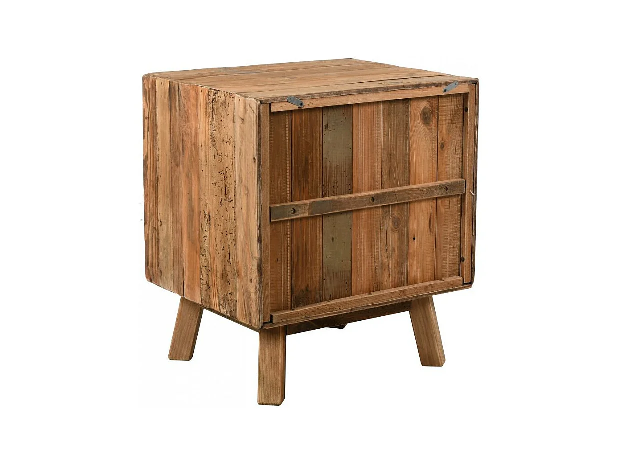 Table de nuit en pin recyclé REWOOD