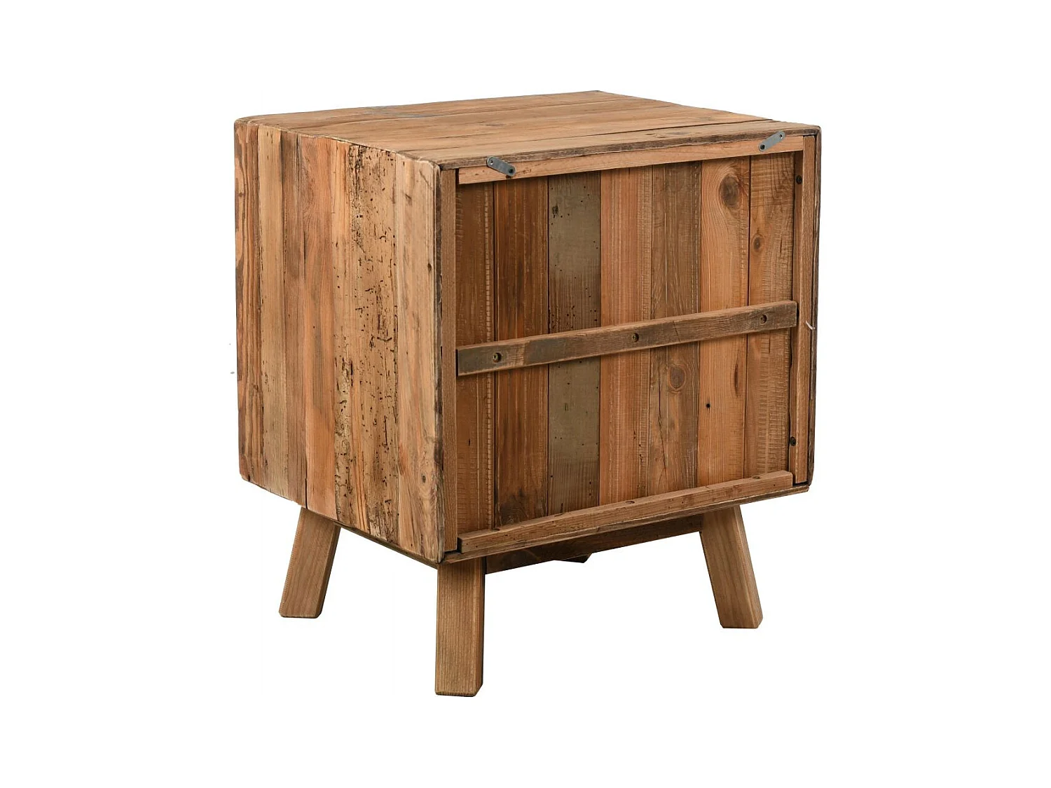 Table de nuit en pin recyclé REWOOD