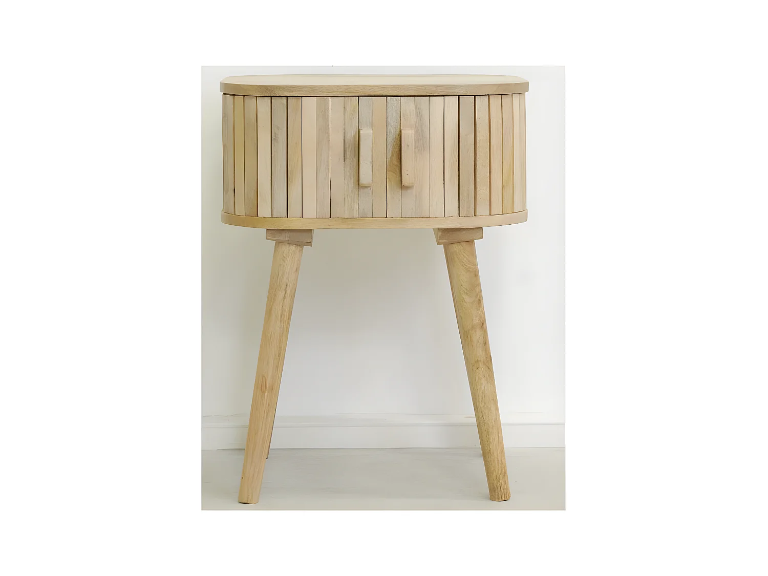 Chevet artisanal en manguier et coton tissé SUNSET