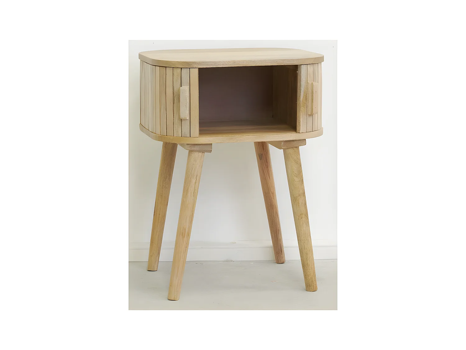 Chevet artisanal en manguier et coton tissé SUNSET