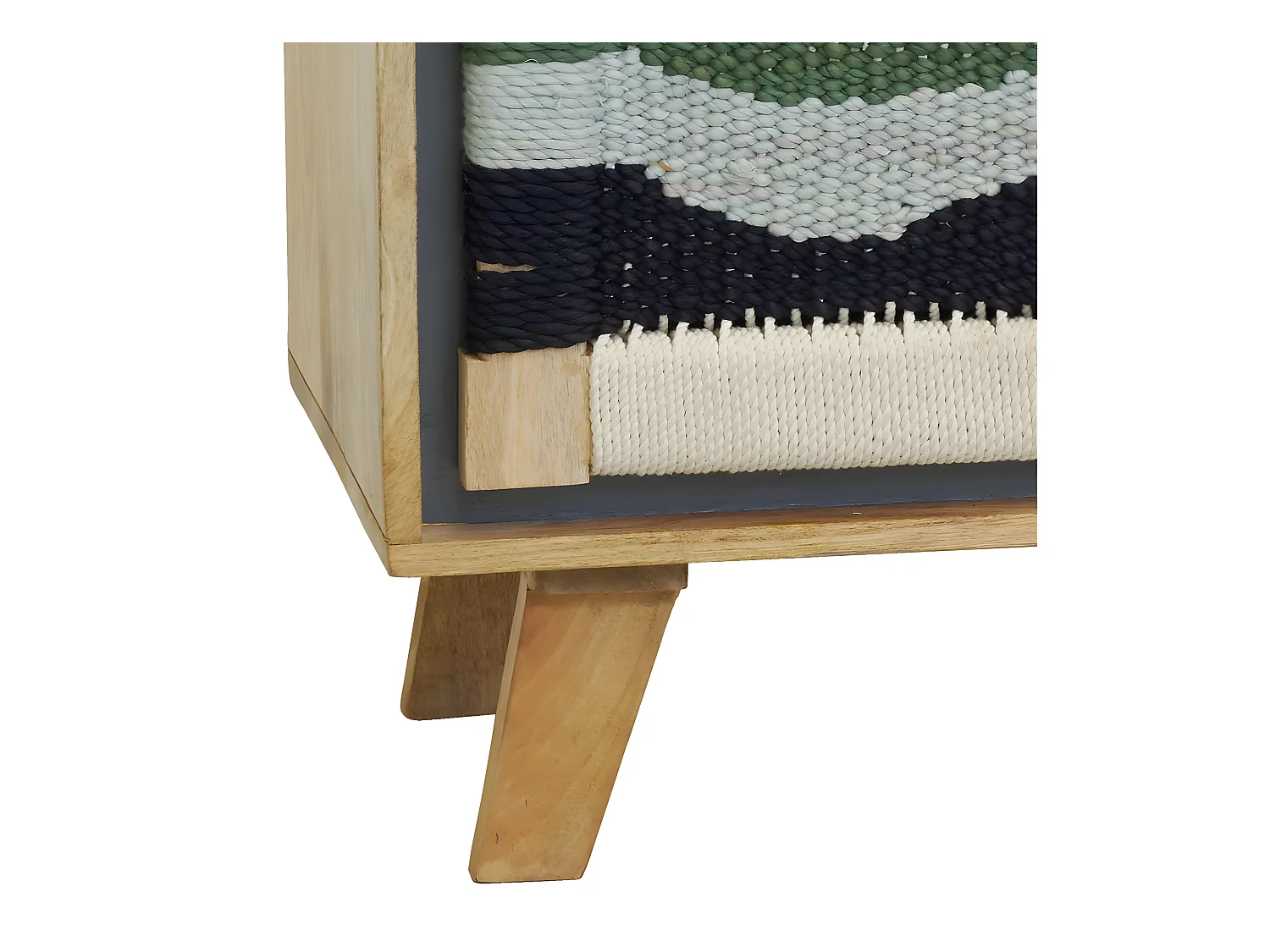 Chevet artisanal en manguier et coton tissé SUNSET