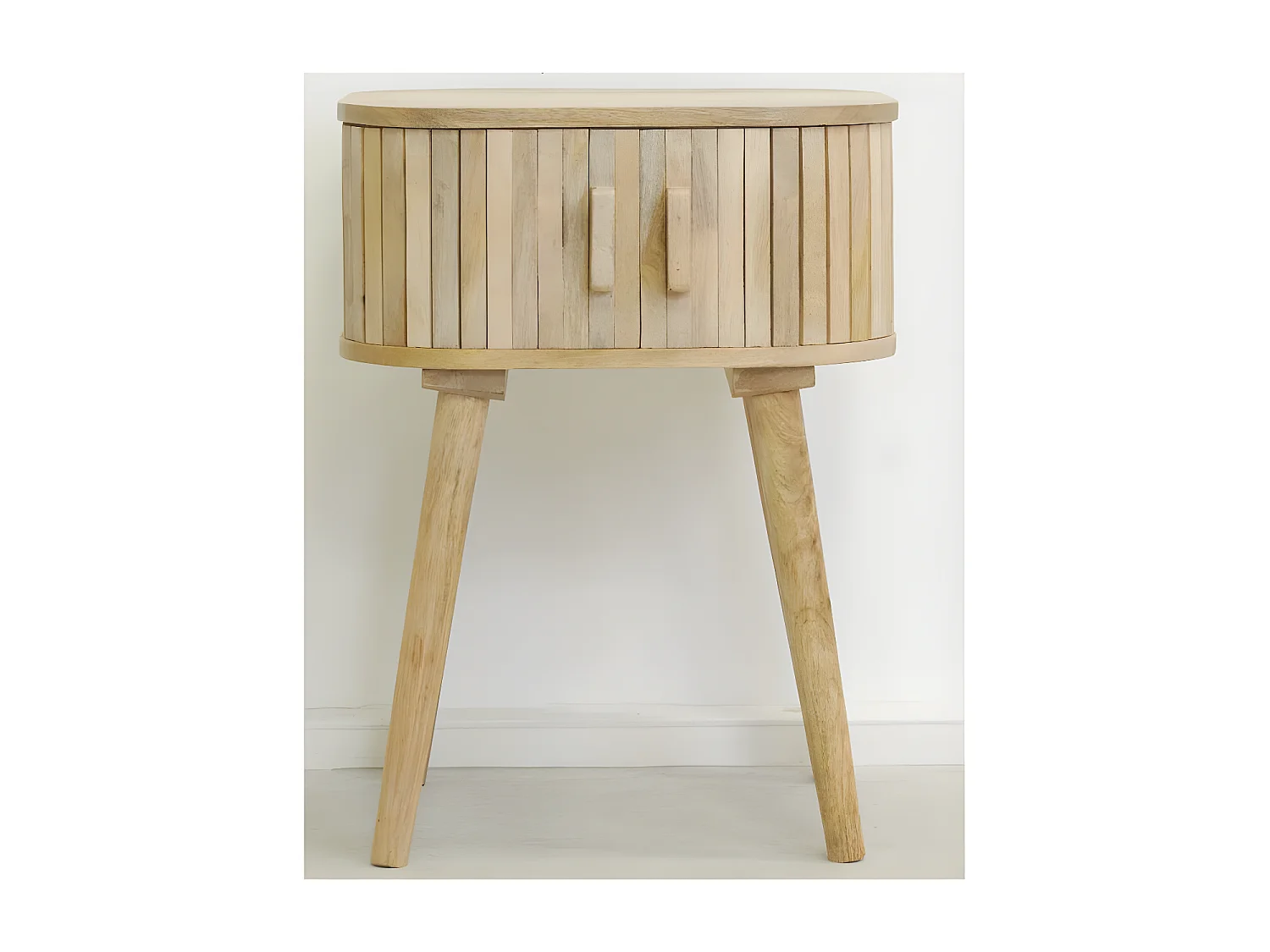 Chevet artisanal en manguier et coton tissé SUNSET