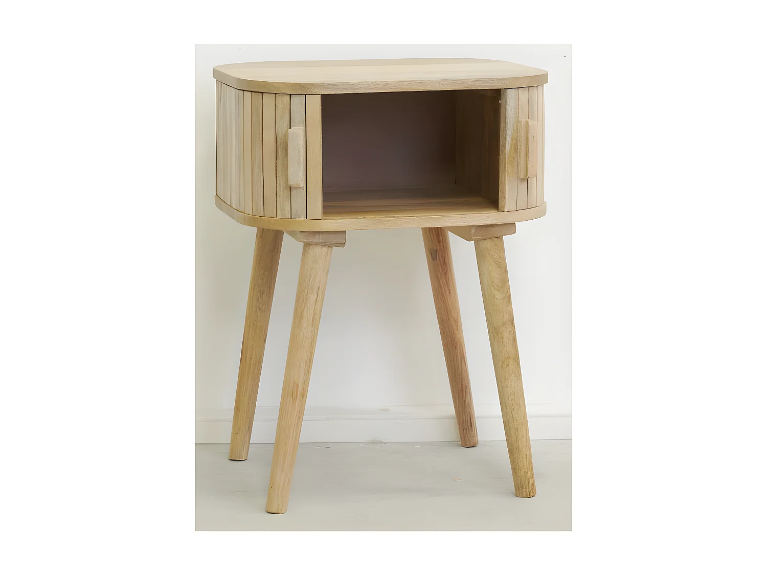 Chevet artisanal en manguier et coton tissé SUNSET